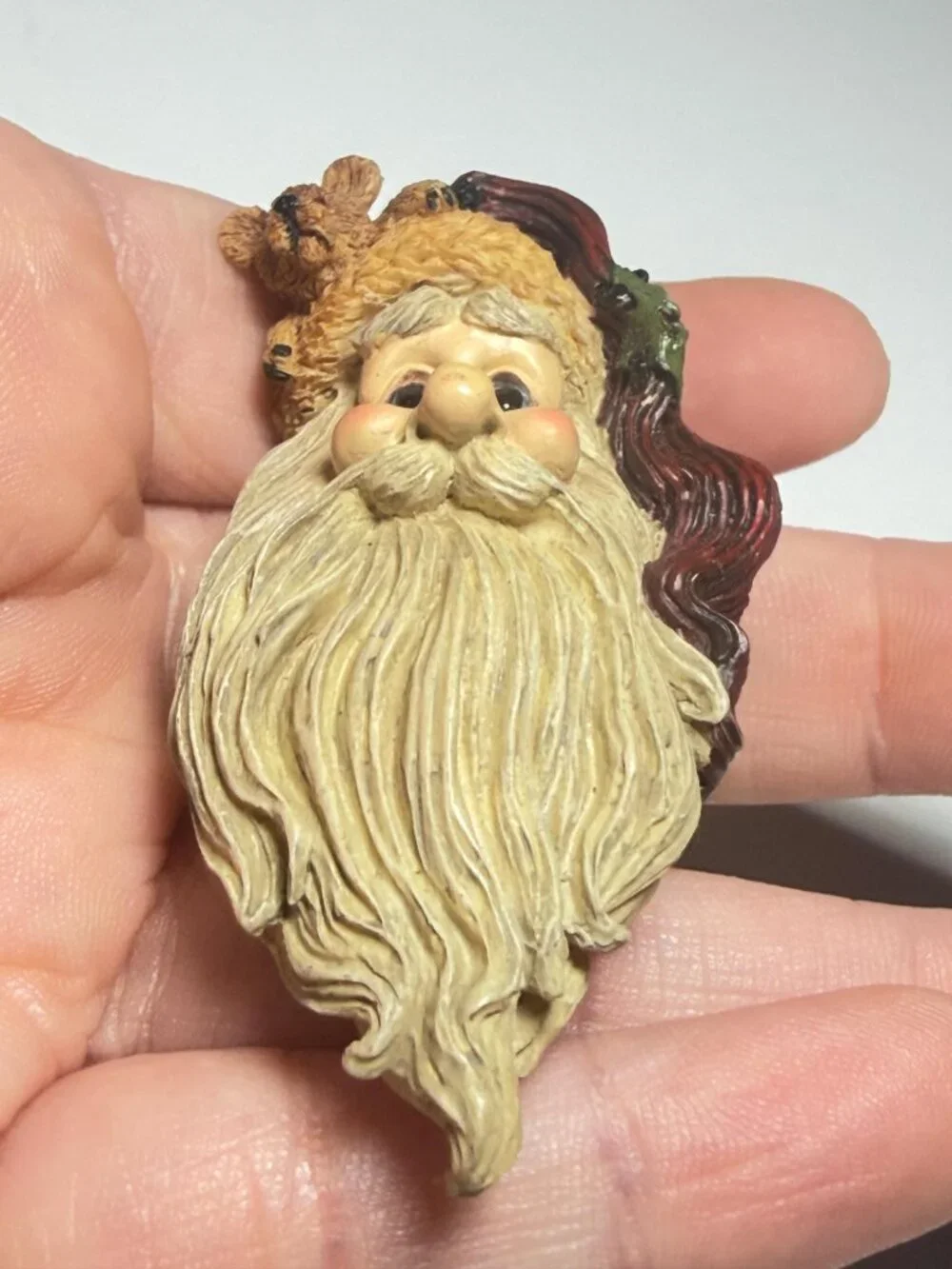 Boyds Bears Santa Resin Vintage Brooch 2.5 inches